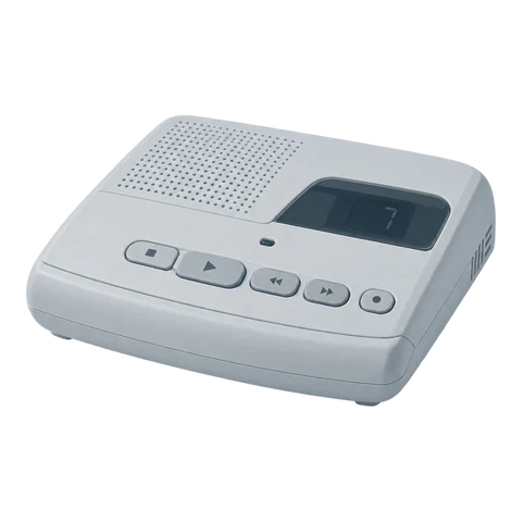 Office answering machine showing 7 messages